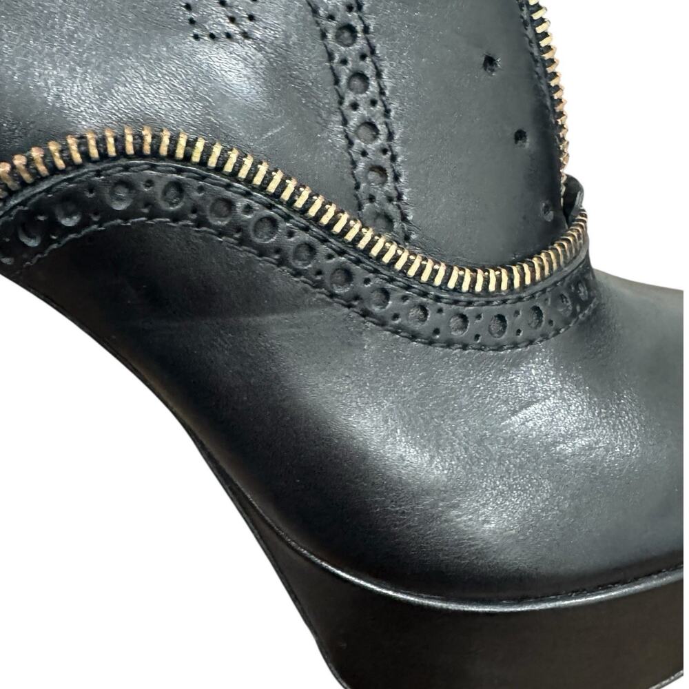 Louis Vuitton Heeled Platform Booties Black Leather Zipper Italy 37.5 EU 7.5 US - Picture 16 of 16
